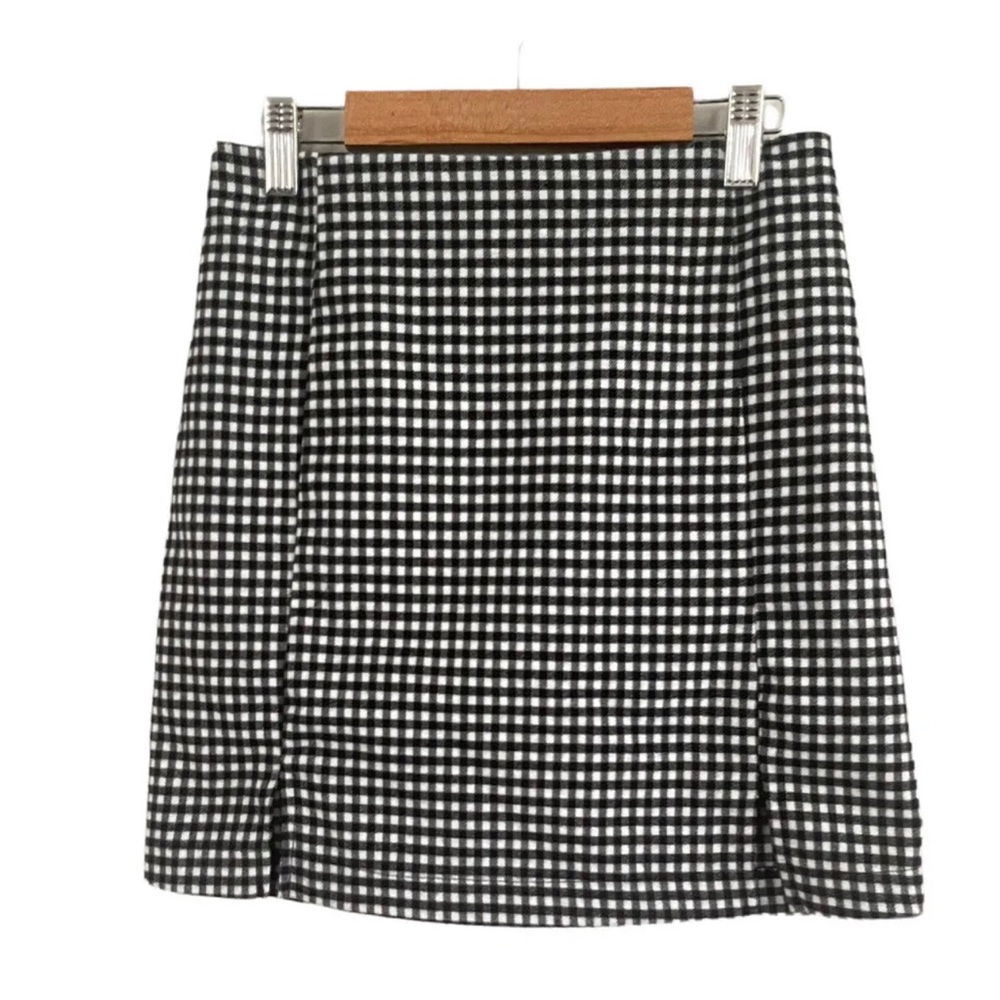 Eyeshadow Womens Skirt Size 1 Black And White Gingham Mini Bottom